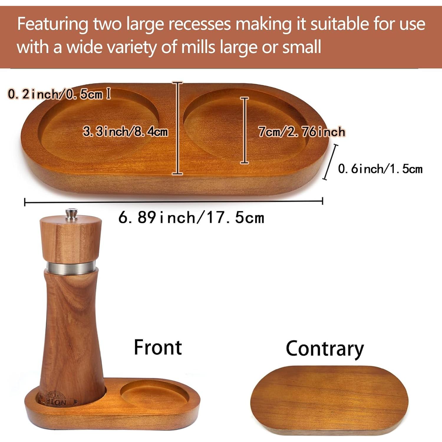 Bandeja para Molinillos de Sal y Pimienta Hion 7 cm Madera
