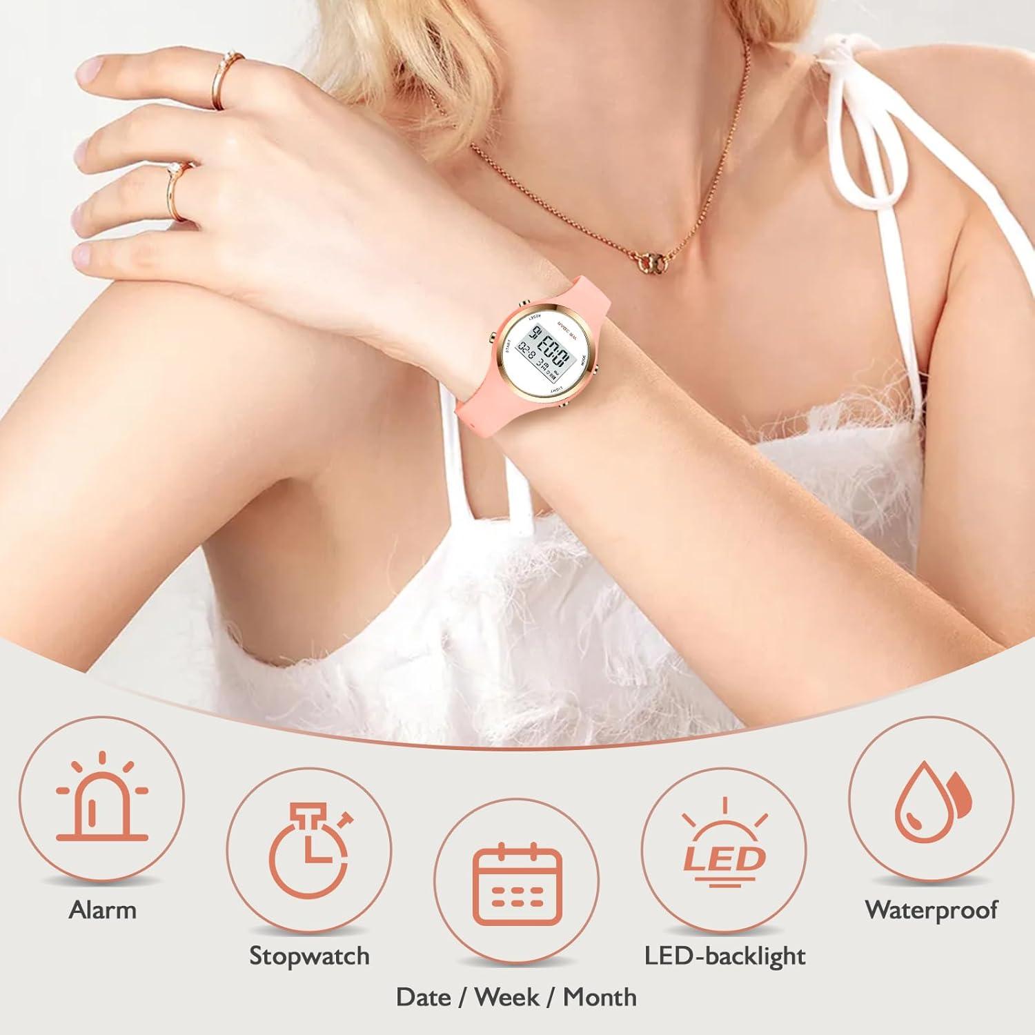 Reloj Deportivo XCZAP Digital Rosa Resistente al Agua 30M