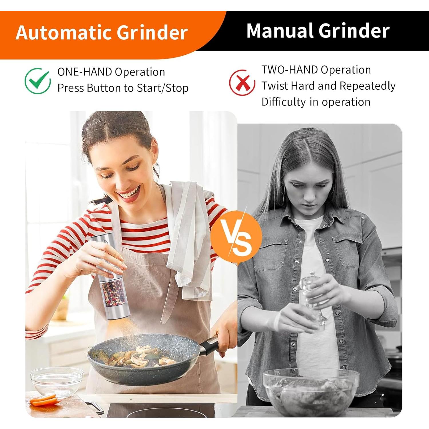 Juego de molinillos eléctricos TNUMDRT 90ml con carga USB