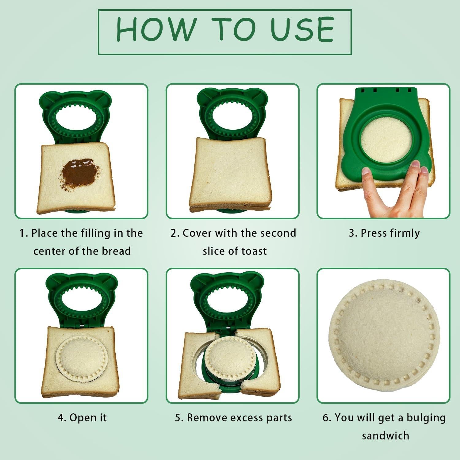 Cortador y Sellador de Sándwiches Bahtoiuy 2 Piezas Rojo