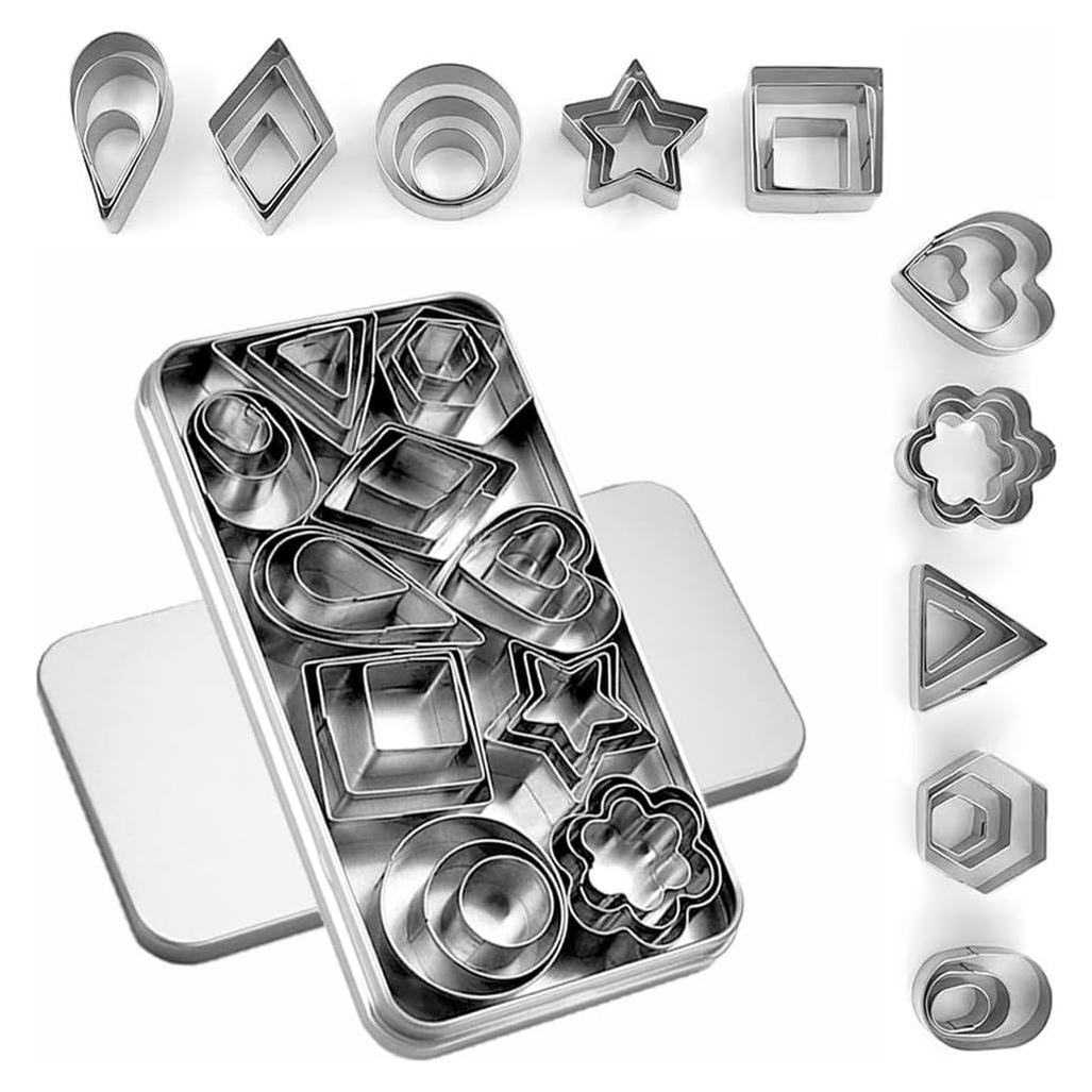 Juego de 30 Cortadores de Galletas YomiFamily Acero Inoxidable