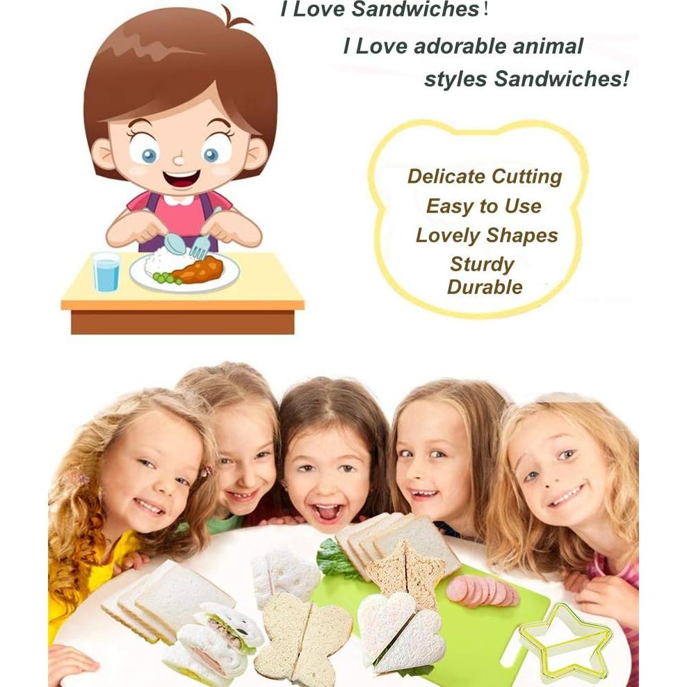Juego de Cortadores de Sándwich IELEK para Niños 10 Piezas