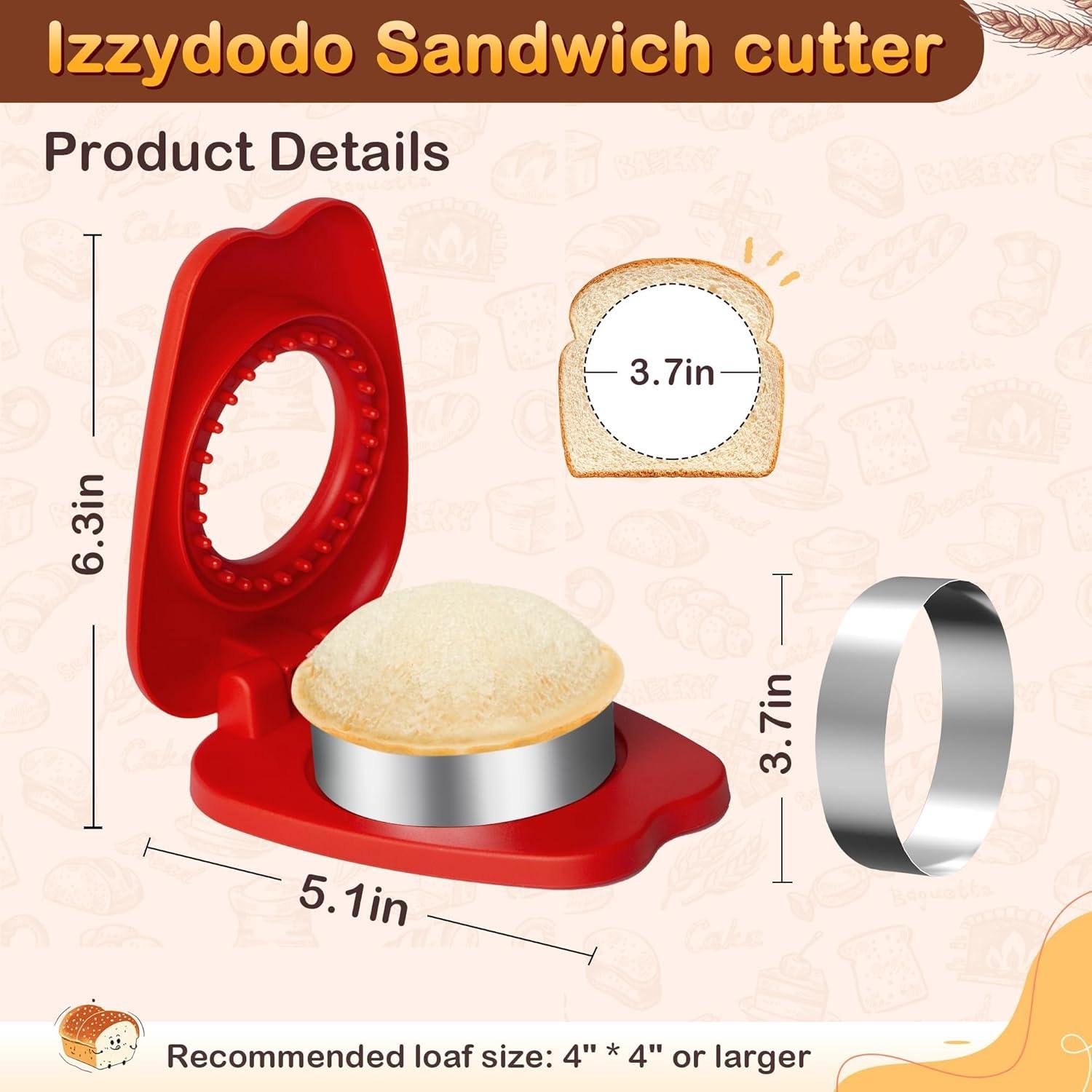 Cortador y Sellador de Sándwich Izzydodo Rojo 2 en 1