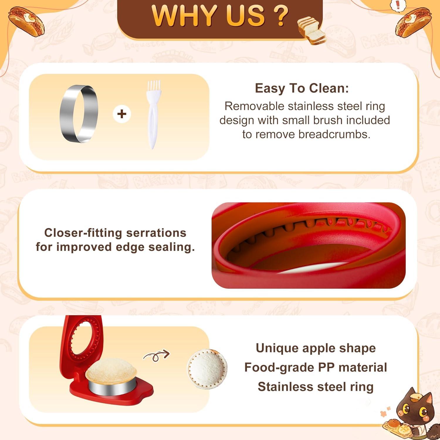 Cortador y Sellador de Sándwich Izzydodo Rojo 2 en 1