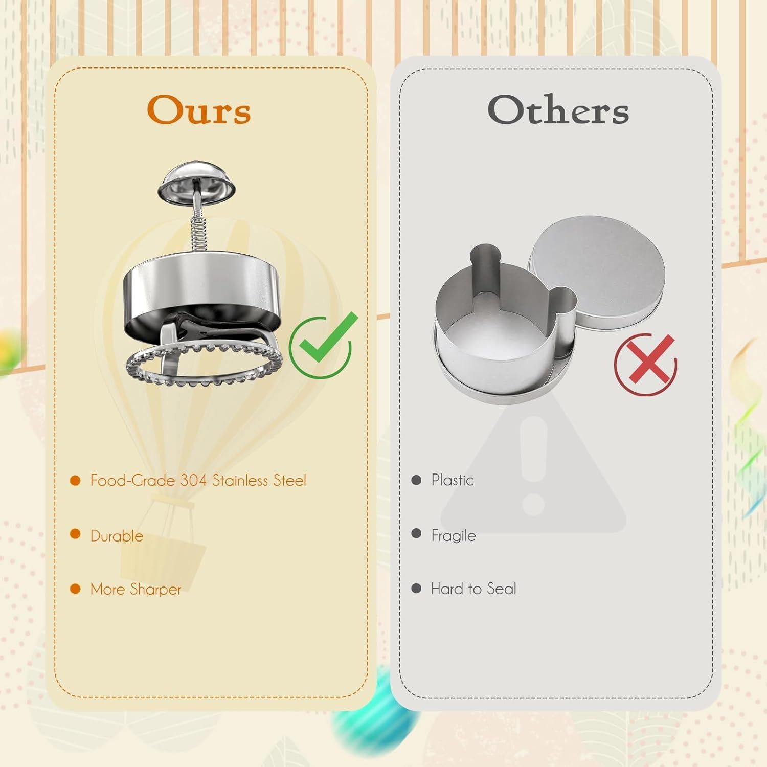 Cortador de Sándwich Areisal Acero Inoxidable 304 10.9x9.4cm