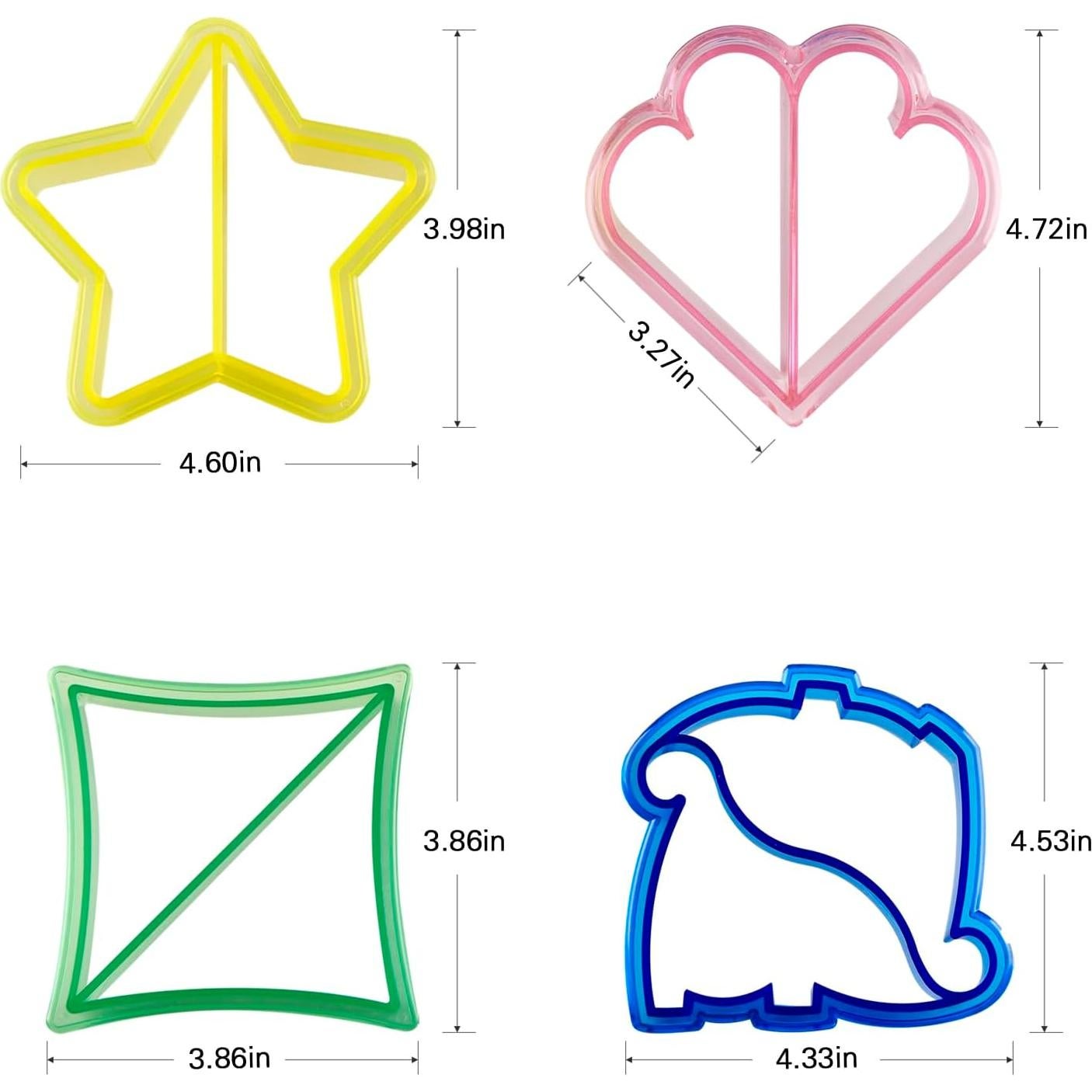 Cortadores de Sándwich HiempTru 4 Piezas Coloridos para Niños