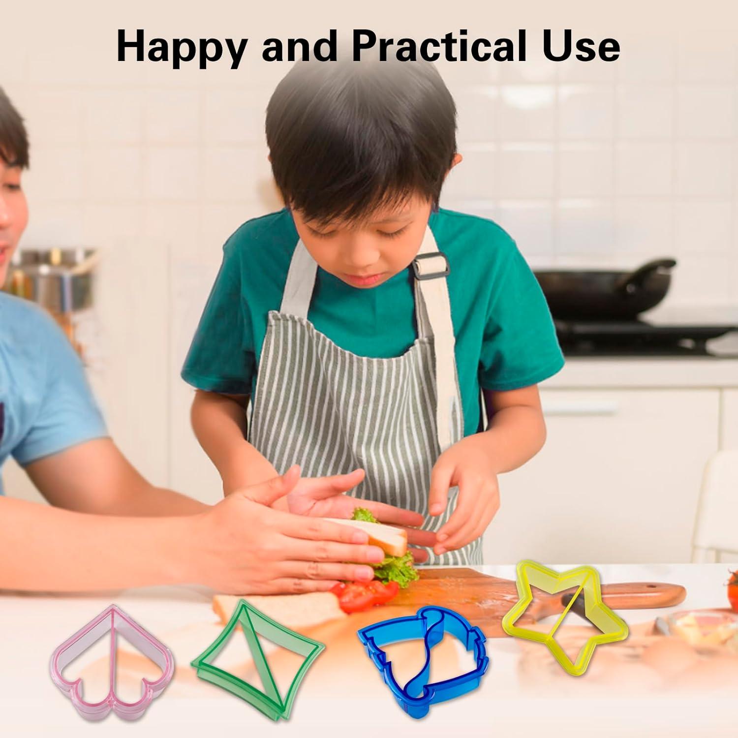 Cortadores de Sándwich HiempTru 4 Piezas Coloridos para Niños