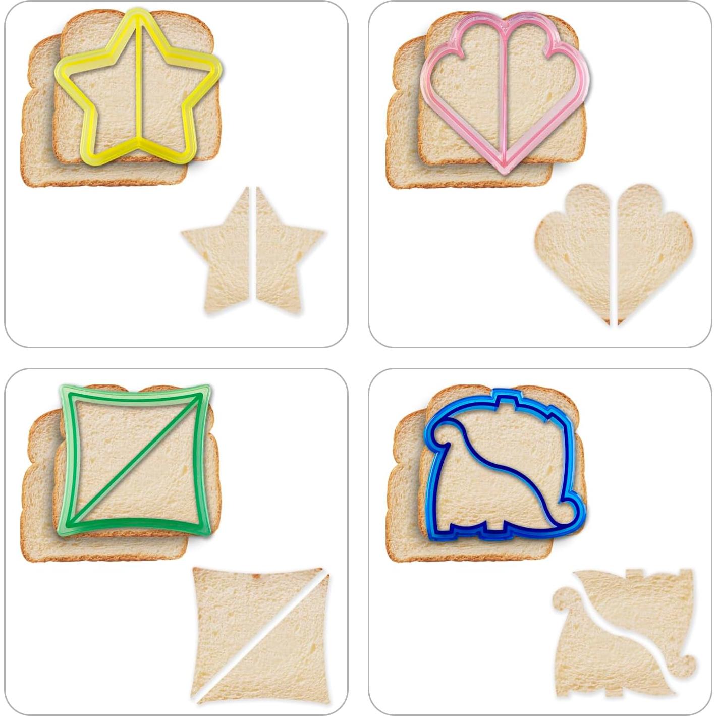 Cortadores de Sándwich HiempTru 4 Piezas Coloridos para Niños