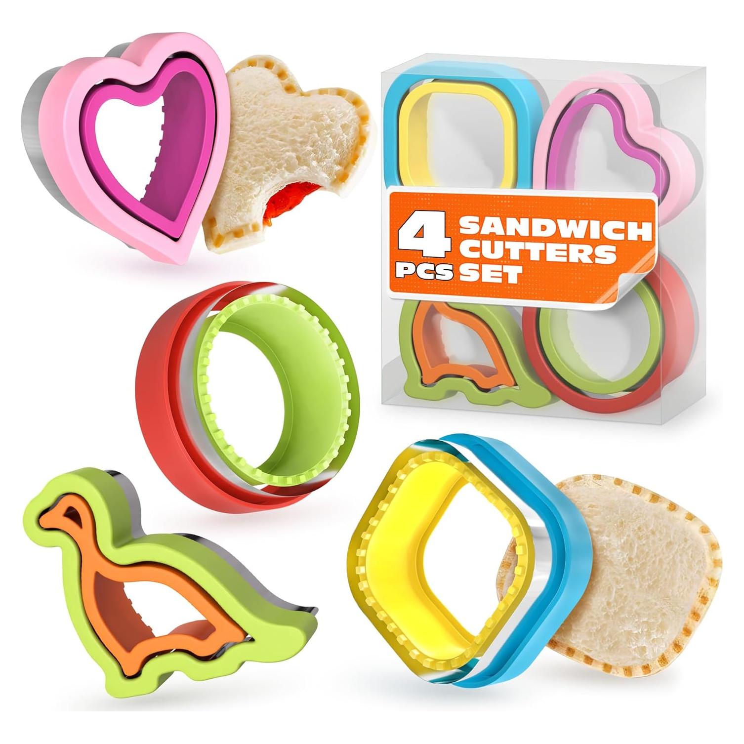 Juego de Cortadores de Sándwiches HYQO 4 Piezas Multicolor