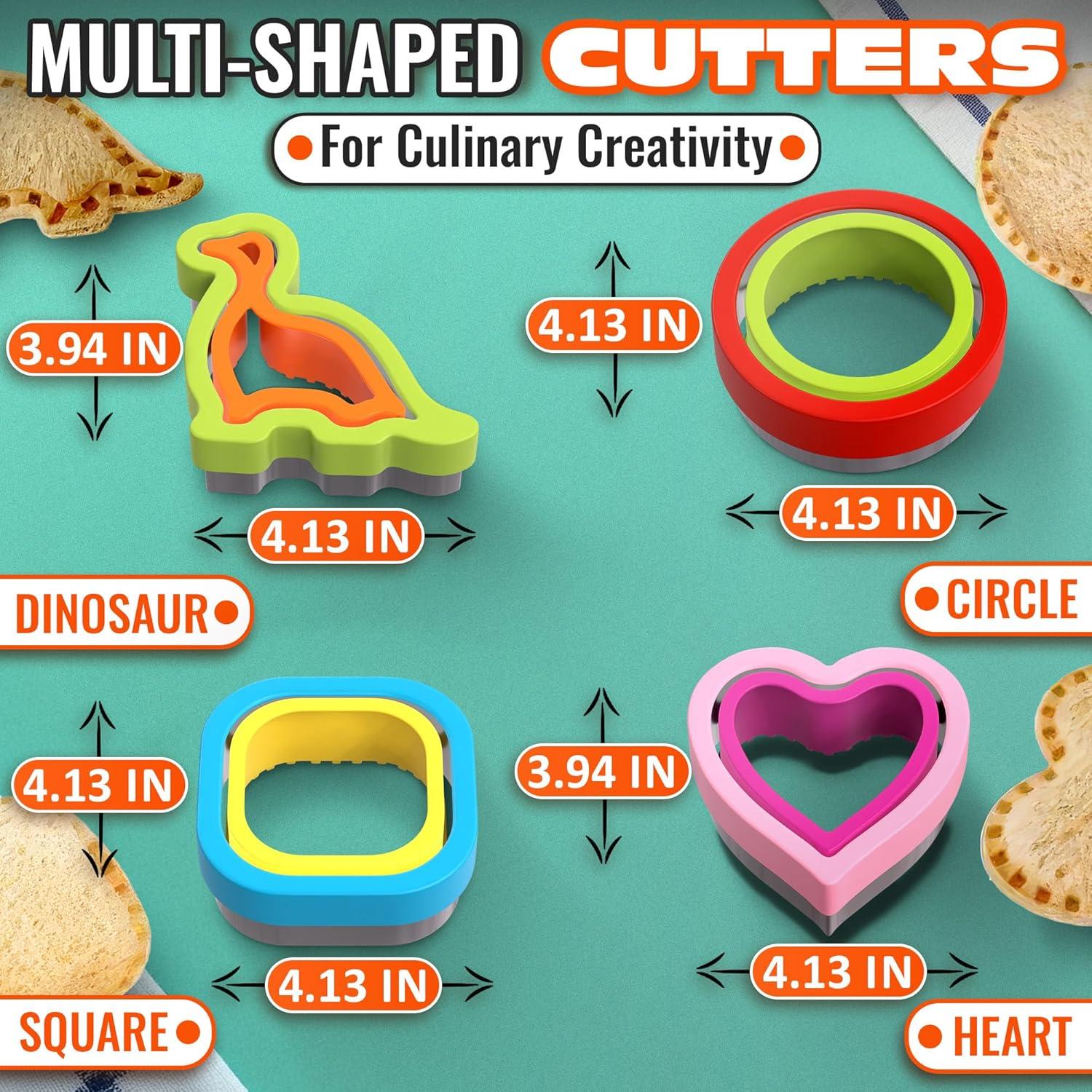 Juego de Cortadores de Sándwiches HYQO 4 Piezas Multicolor