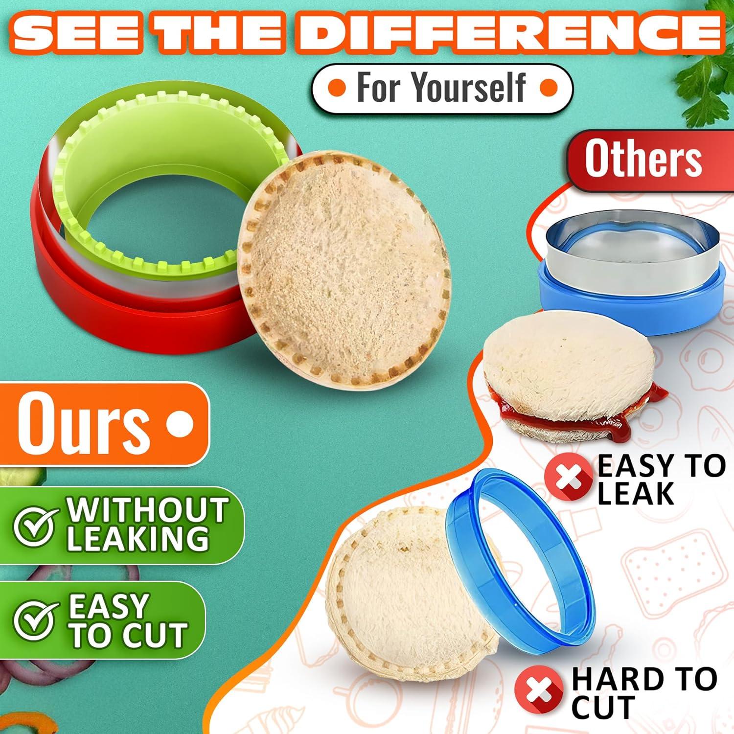 Juego de Cortadores de Sándwiches HYQO 4 Piezas Multicolor