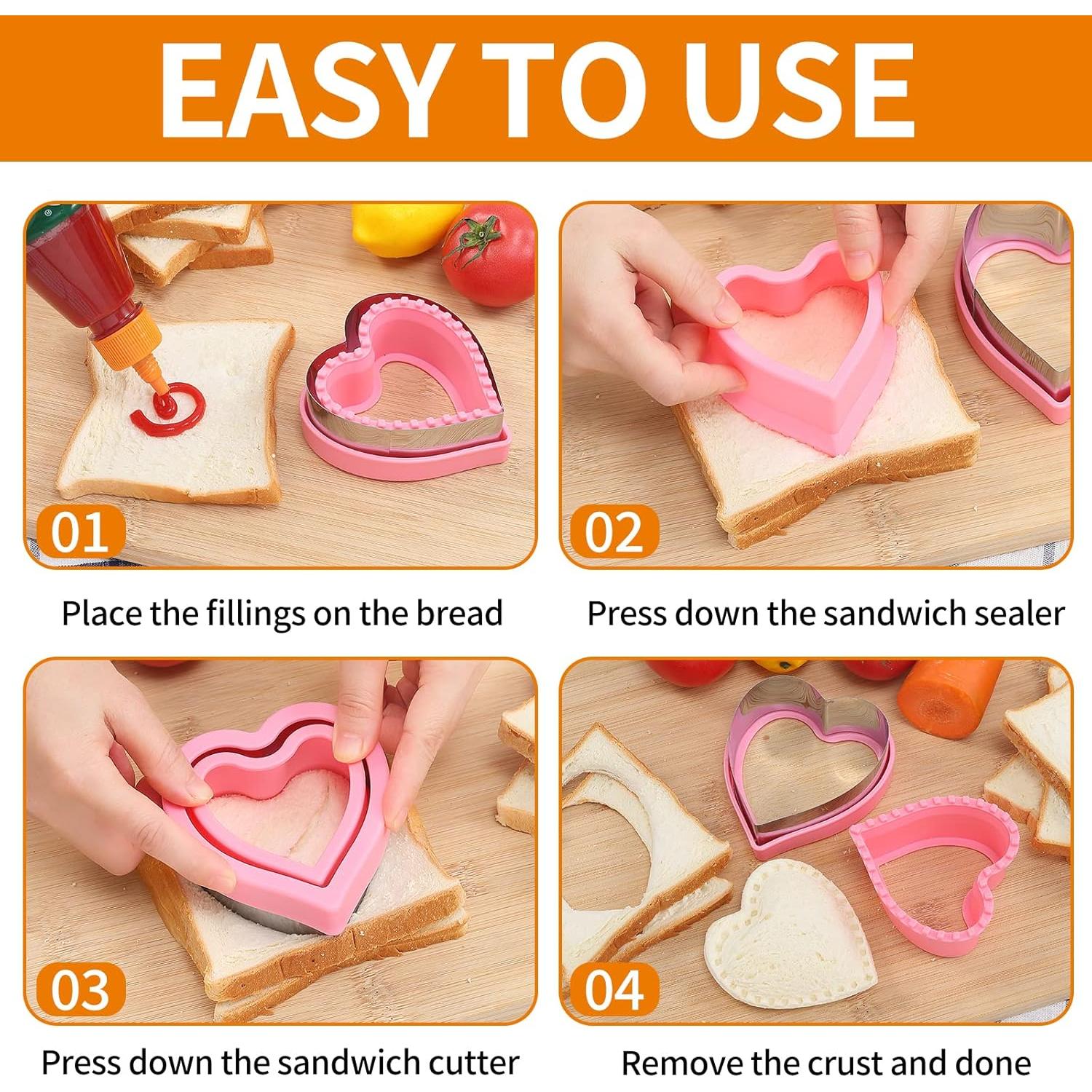 Juego de Cortadores y Selladores de Sándwich BakingWorld 14 Piezas