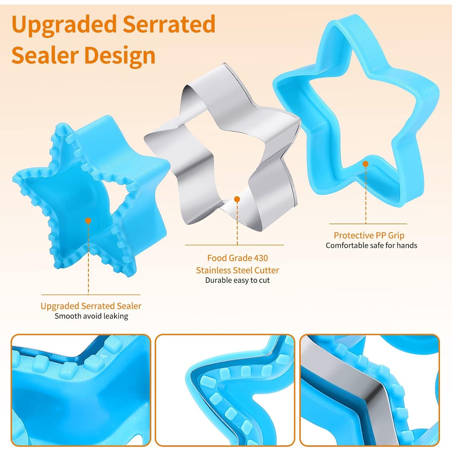 Juego de Cortadores y Selladores de Sándwich BakingWorld 14 Piezas