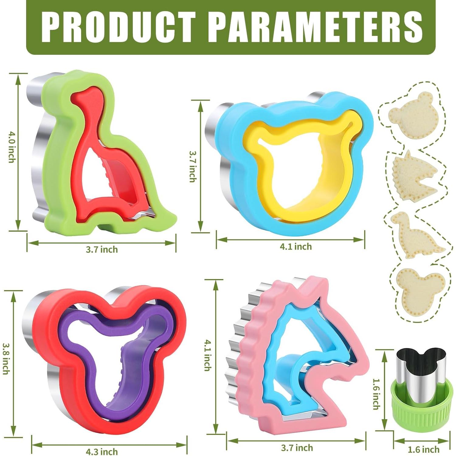 Juego de Cortadores y Selladores de Sándwich MUYIYAMEI 4 Piezas