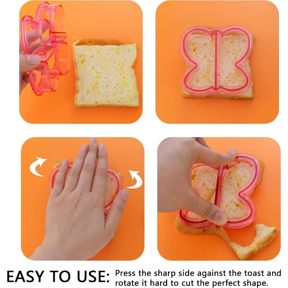 Cortadores de Sándwich HENGKE 3 Pcs Dinosaurio Delfín Mariposa