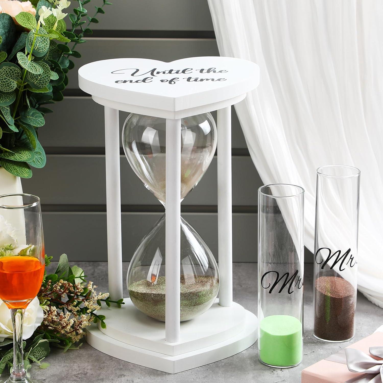 Reloj de Arena de Madera Anglechic con Jarrones y Arena