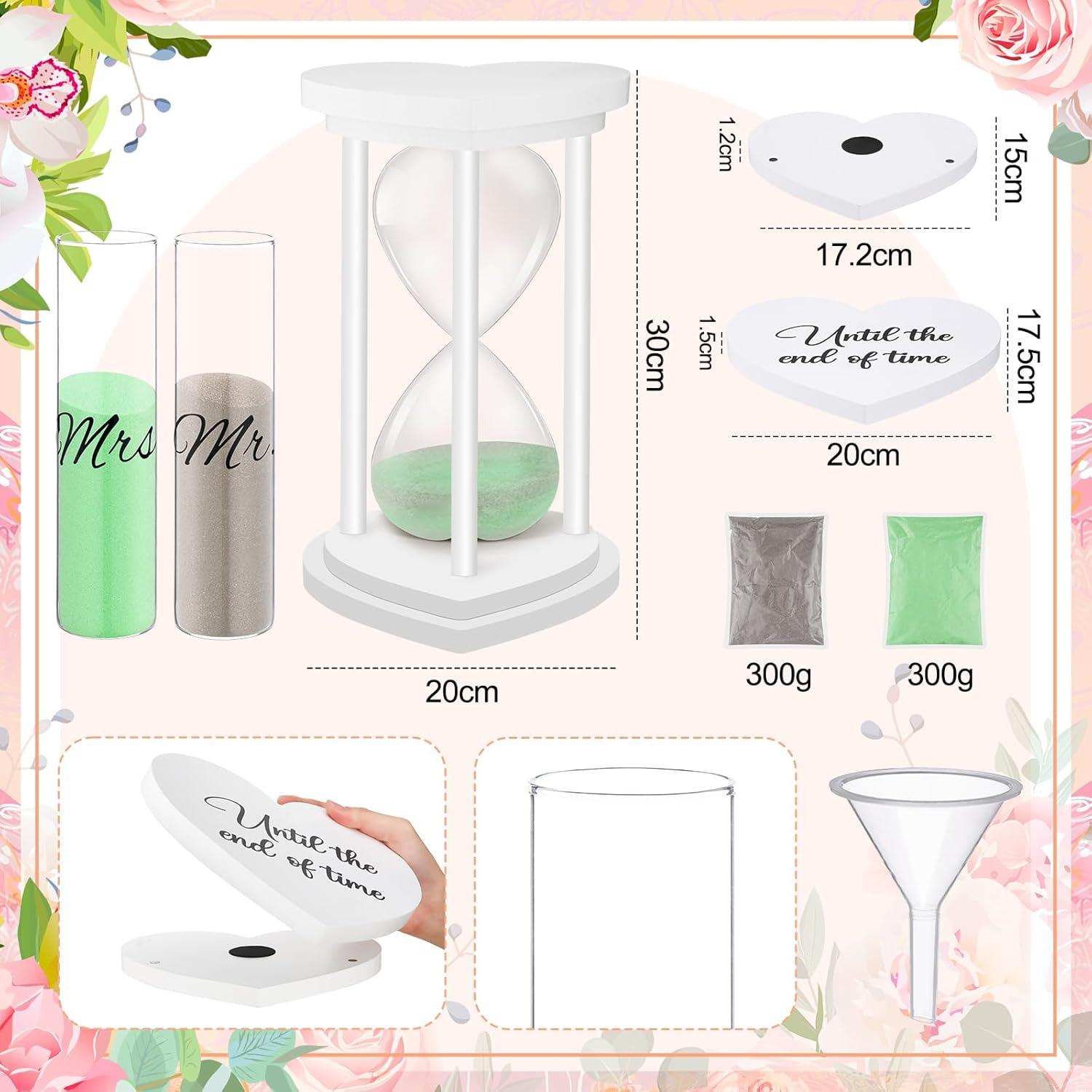 Reloj de Arena de Madera Anglechic con Jarrones y Arena