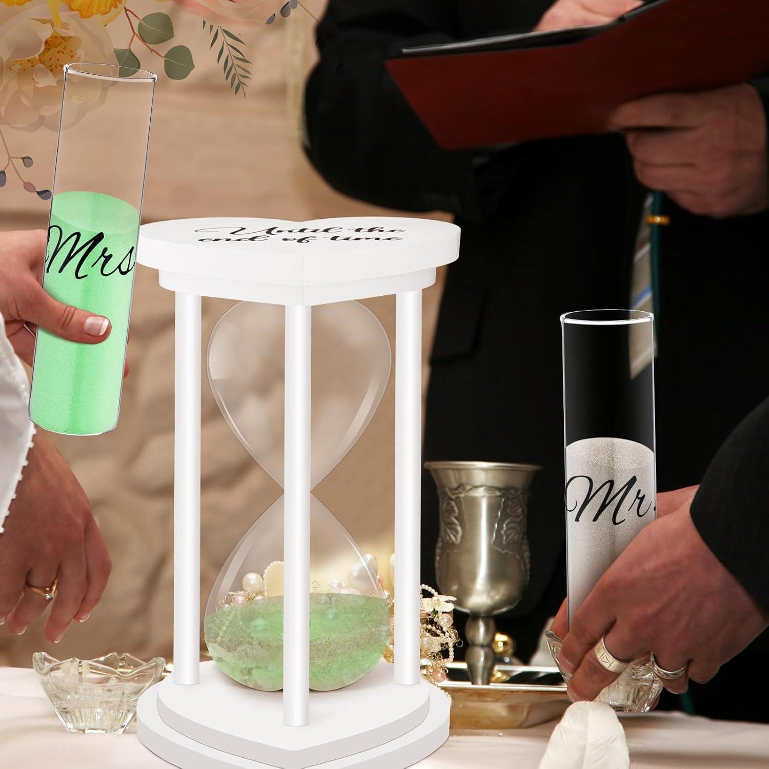 Reloj de Arena de Madera Anglechic con Jarrones y Arena