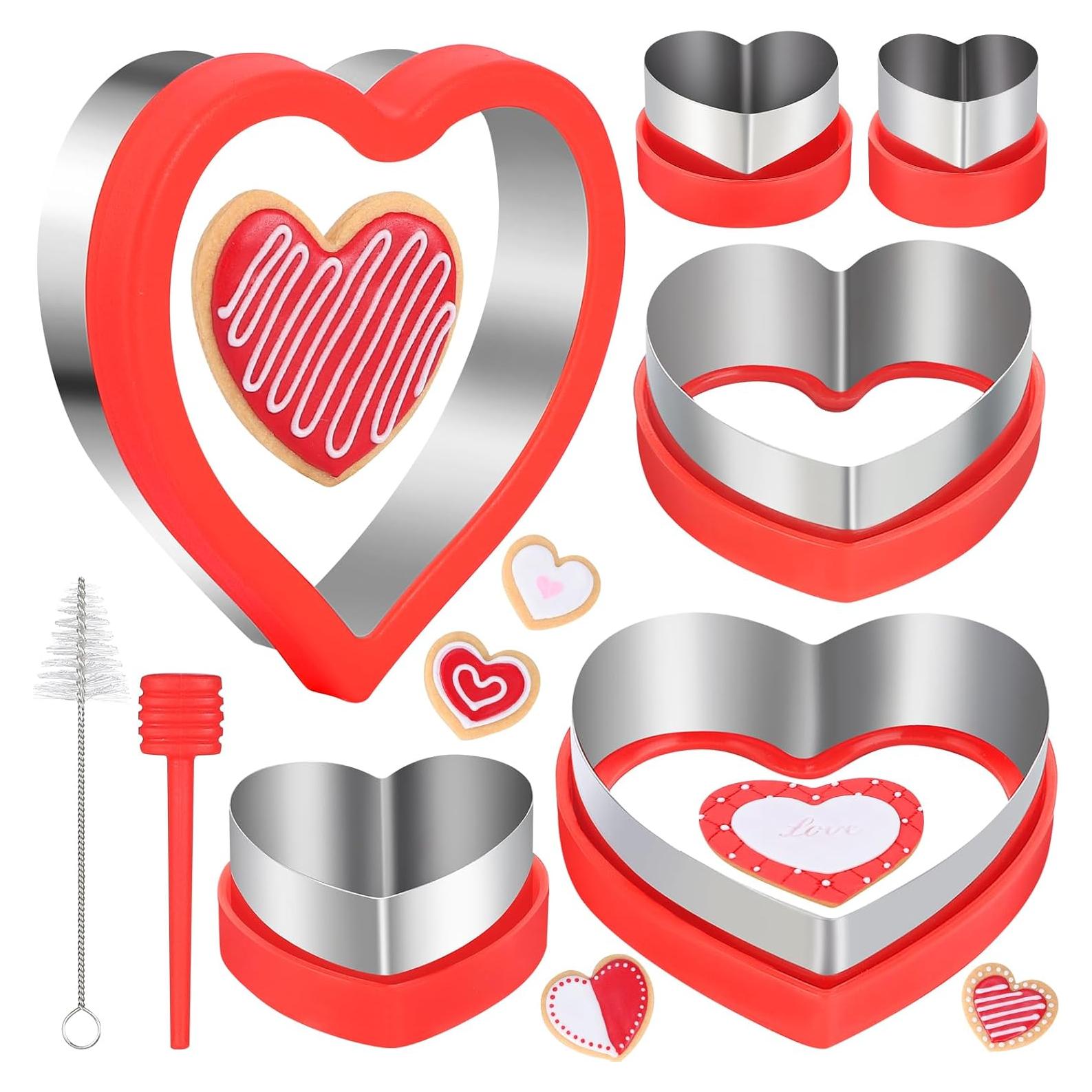 Juego de Cortadores de Galletas Corazón Sykuduerly 8 Pzs