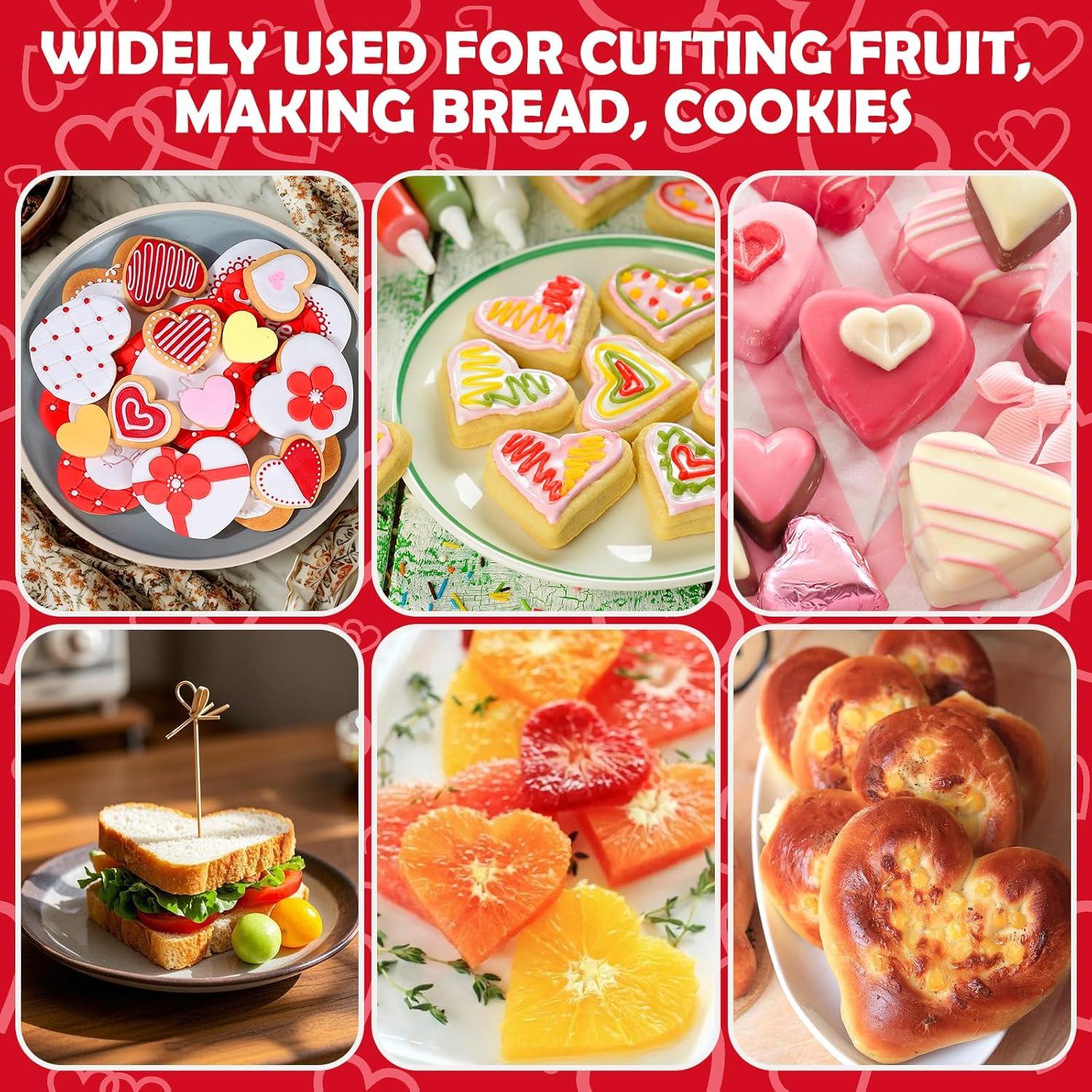 Juego de Cortadores de Galletas Corazón Sykuduerly 8 Pzs