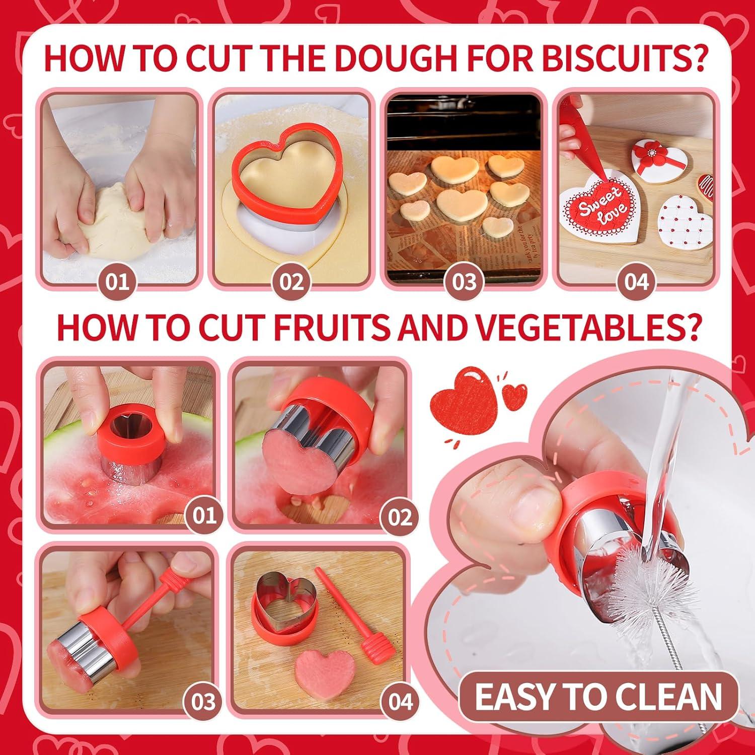 Juego de Cortadores de Galletas Corazón Sykuduerly 8 Pzs