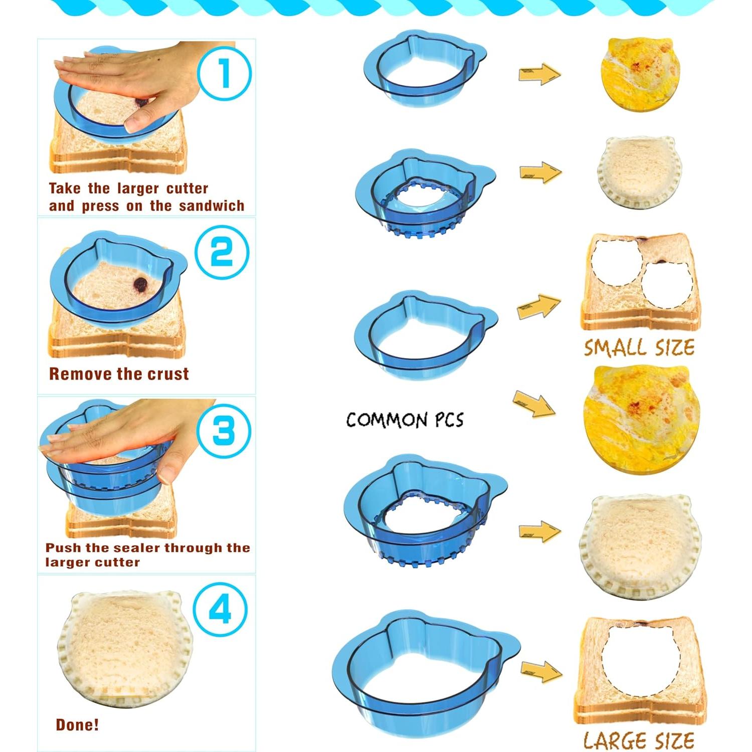 Cortador y Sellador de Sándwich YUMKT Oso Azul 5 Piezas