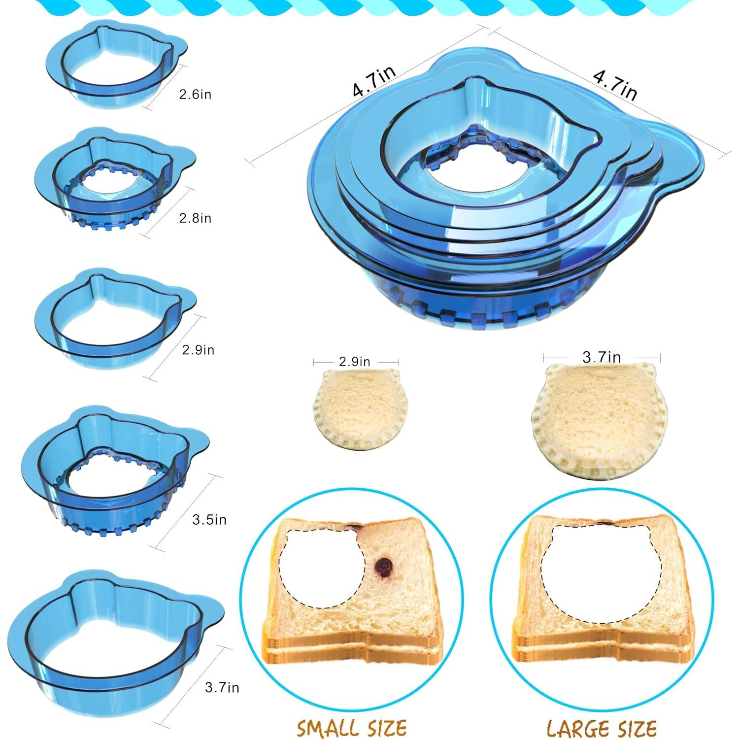 Cortador y Sellador de Sándwich YUMKT Oso Azul 5 Piezas