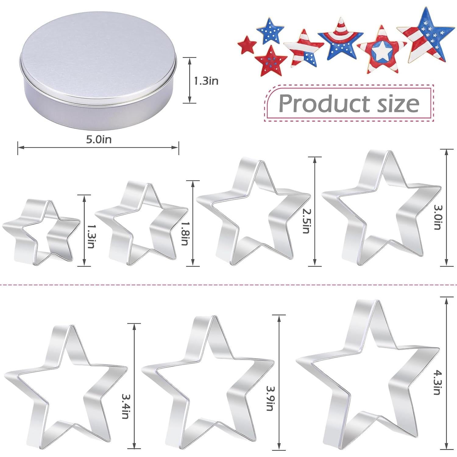 Juego de Cortadores de Galletas Estrella 7 Piezas BakingWorld