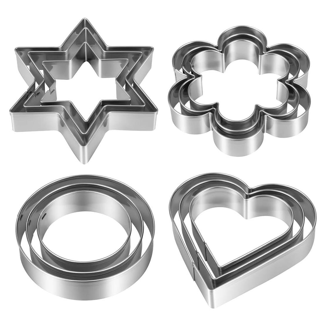 Juego de Cortadores de Galletas KnmyLife 12 Piezas Acero Inoxidable