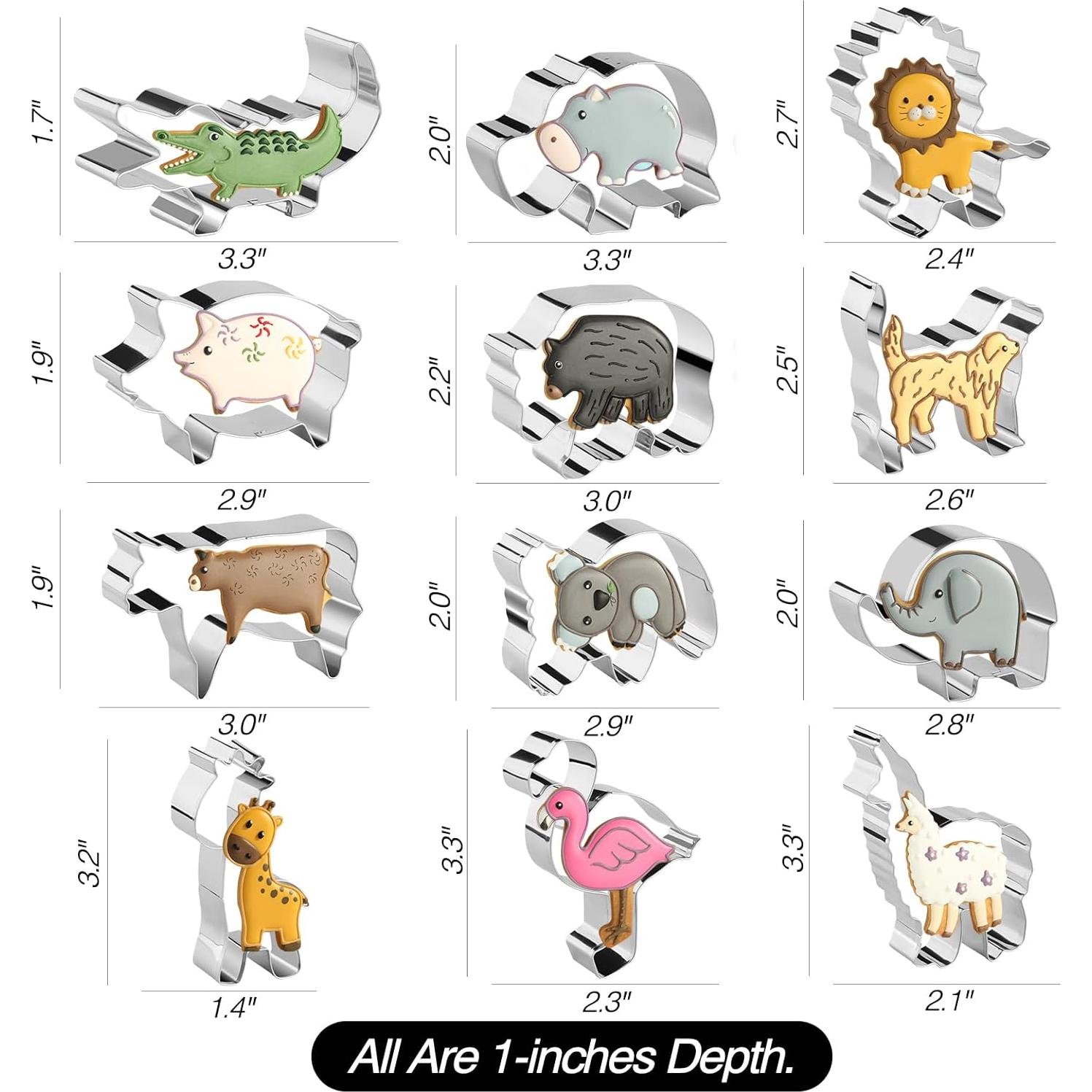 Cortadores de Galletas de Animales RUNHUAPPY - Set 12 Piezas