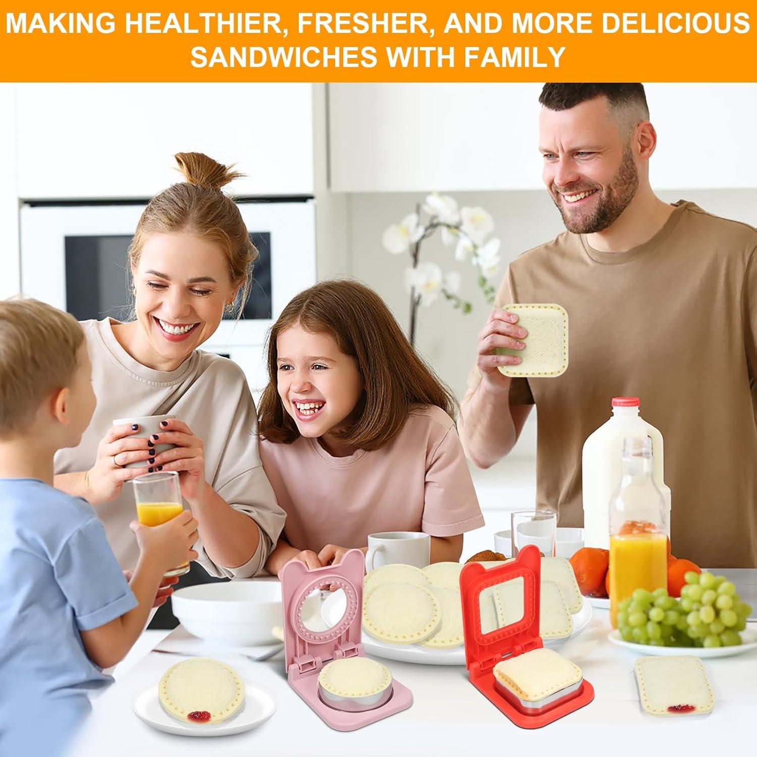 Cortador de Sándwiches Sttoummg 2 en 1 Sin Corteza Rosa