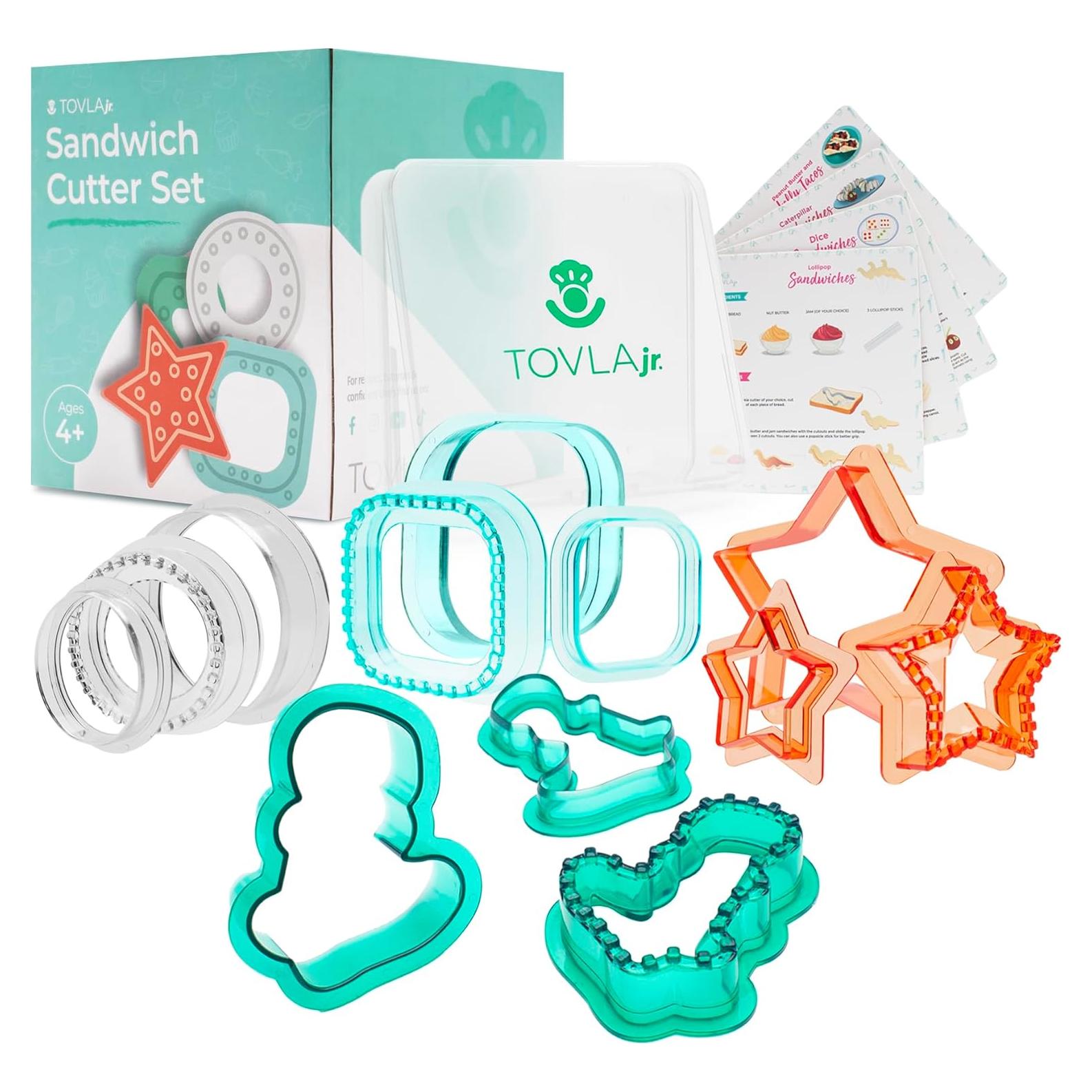 Juego de Cortadores de Sándwich Tovla Jr. 4 Formas + Soporte