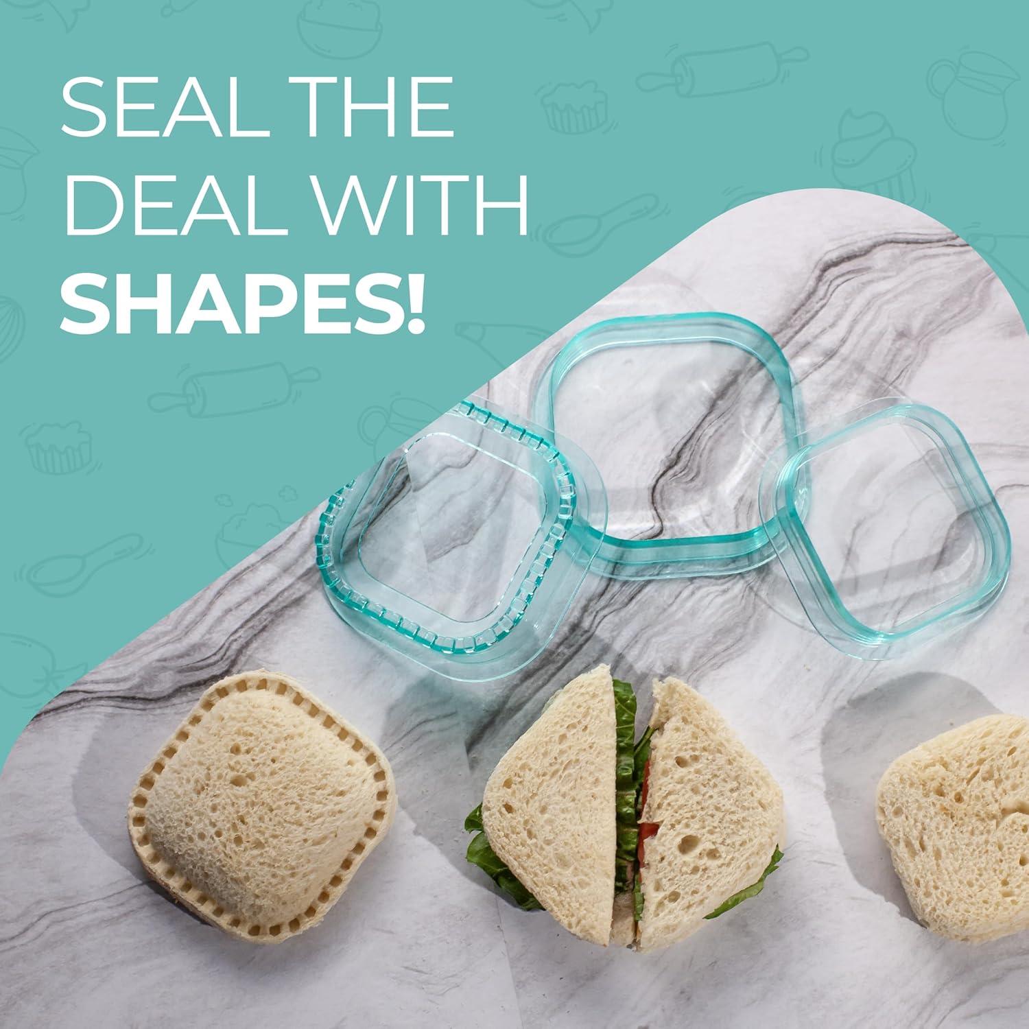 Juego de Cortadores de Sándwich Tovla Jr. 4 Formas + Soporte