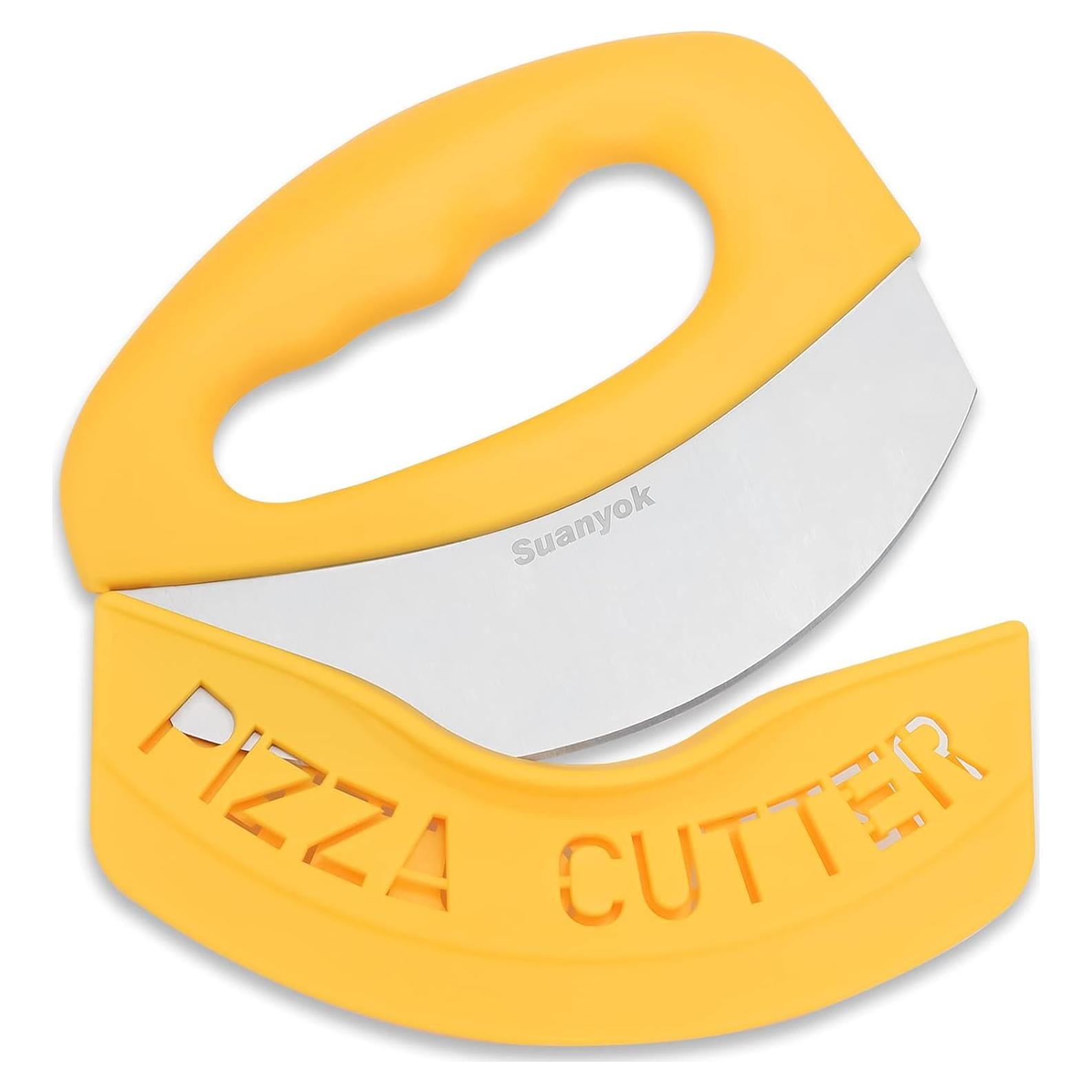 Cortador de Pizza Suanyok Acero Inoxidable con Funda Amarillo