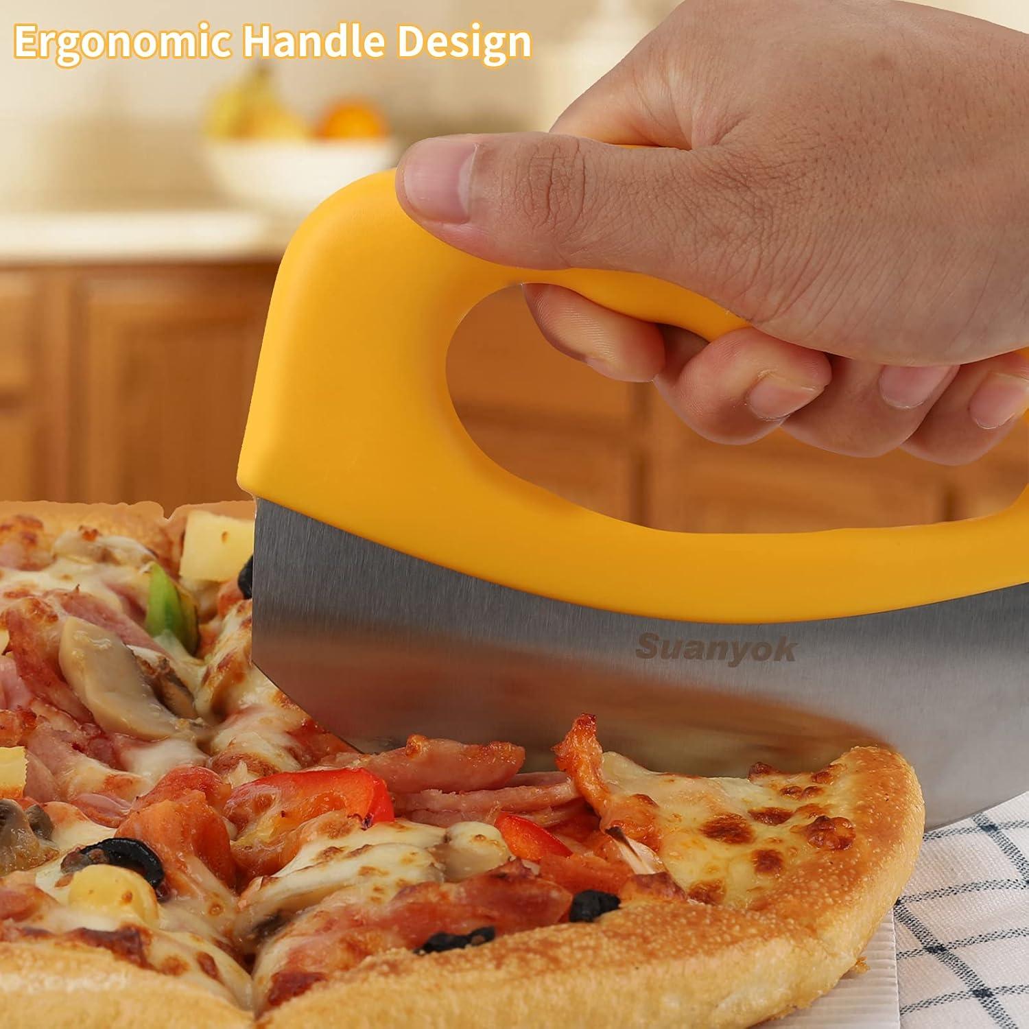 Cortador de Pizza Suanyok Acero Inoxidable con Funda Amarillo