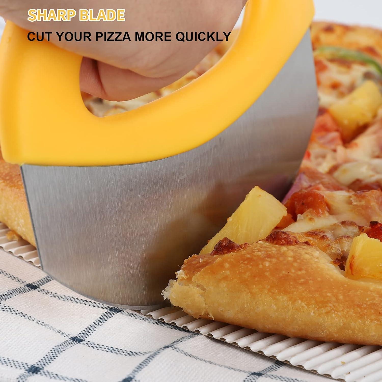 Cortador de Pizza Suanyok Acero Inoxidable con Funda Amarillo
