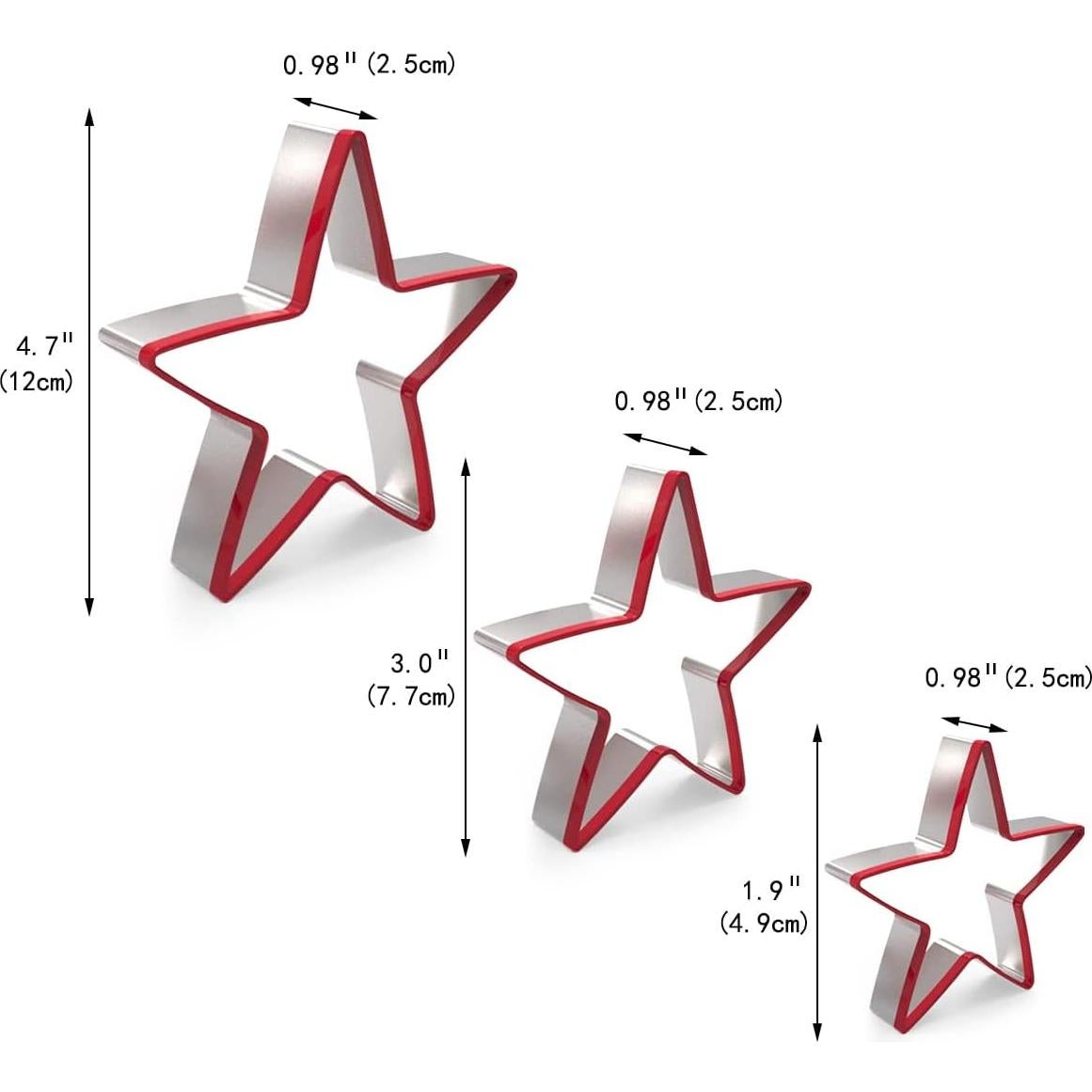Juego de Cortadores de Galletas Estrella RUNHUAPPY 3 Piezas