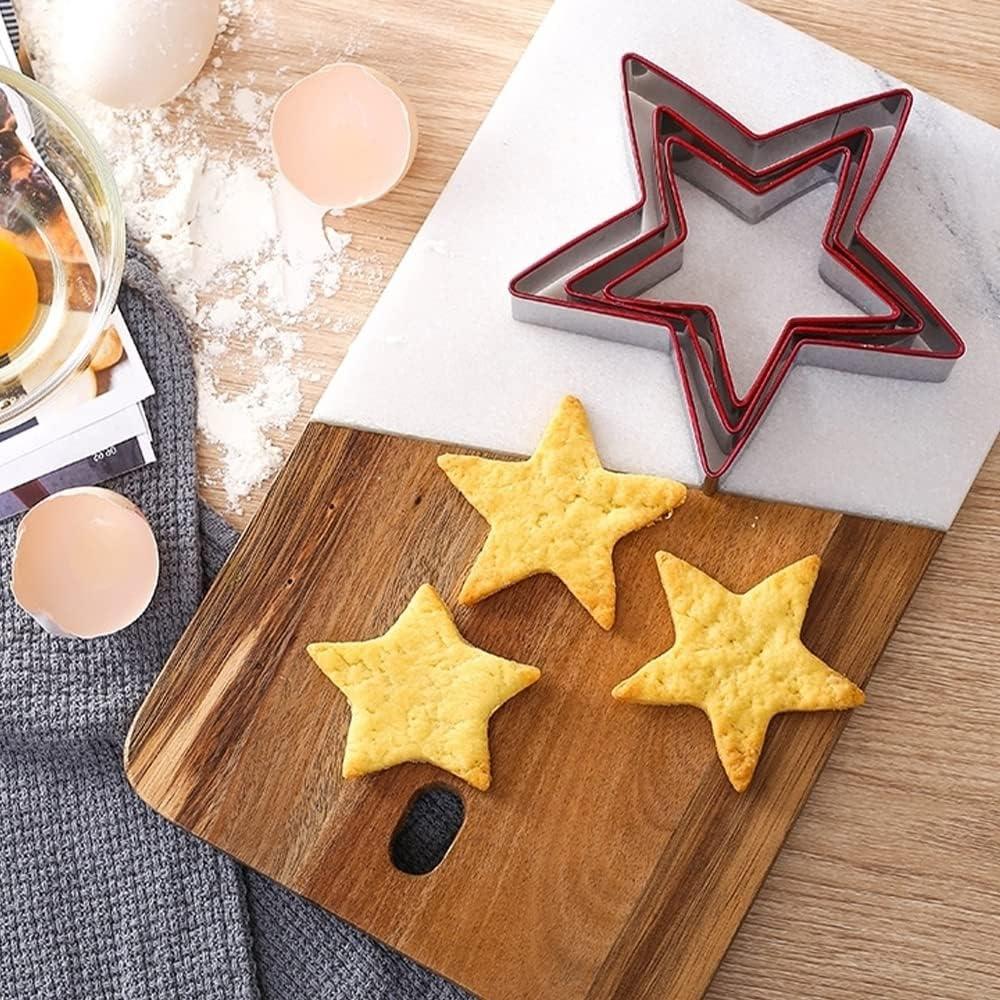 Juego de Cortadores de Galletas Estrella RUNHUAPPY 3 Piezas