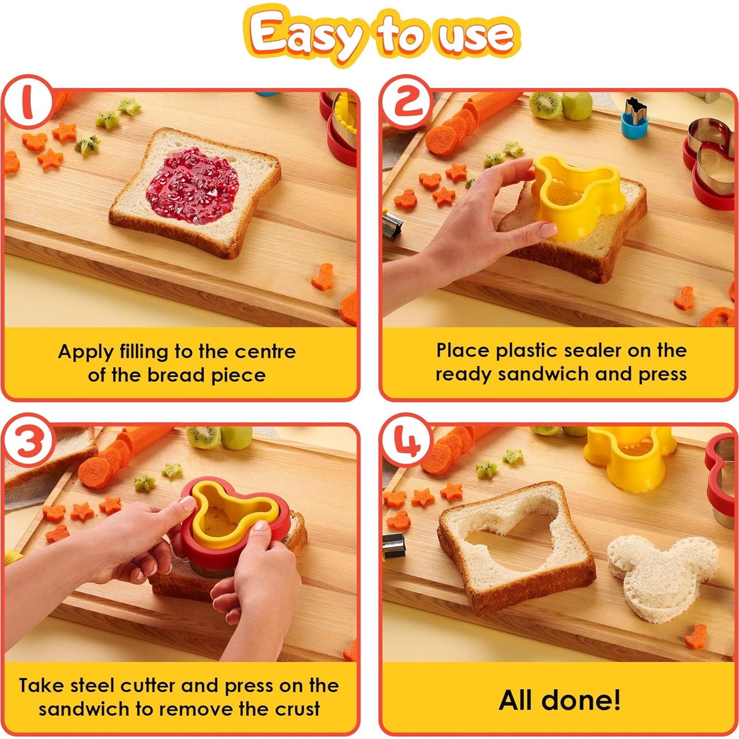 Set de Cortadores y Selladores de Sándwich GET FRESH 17 Piezas