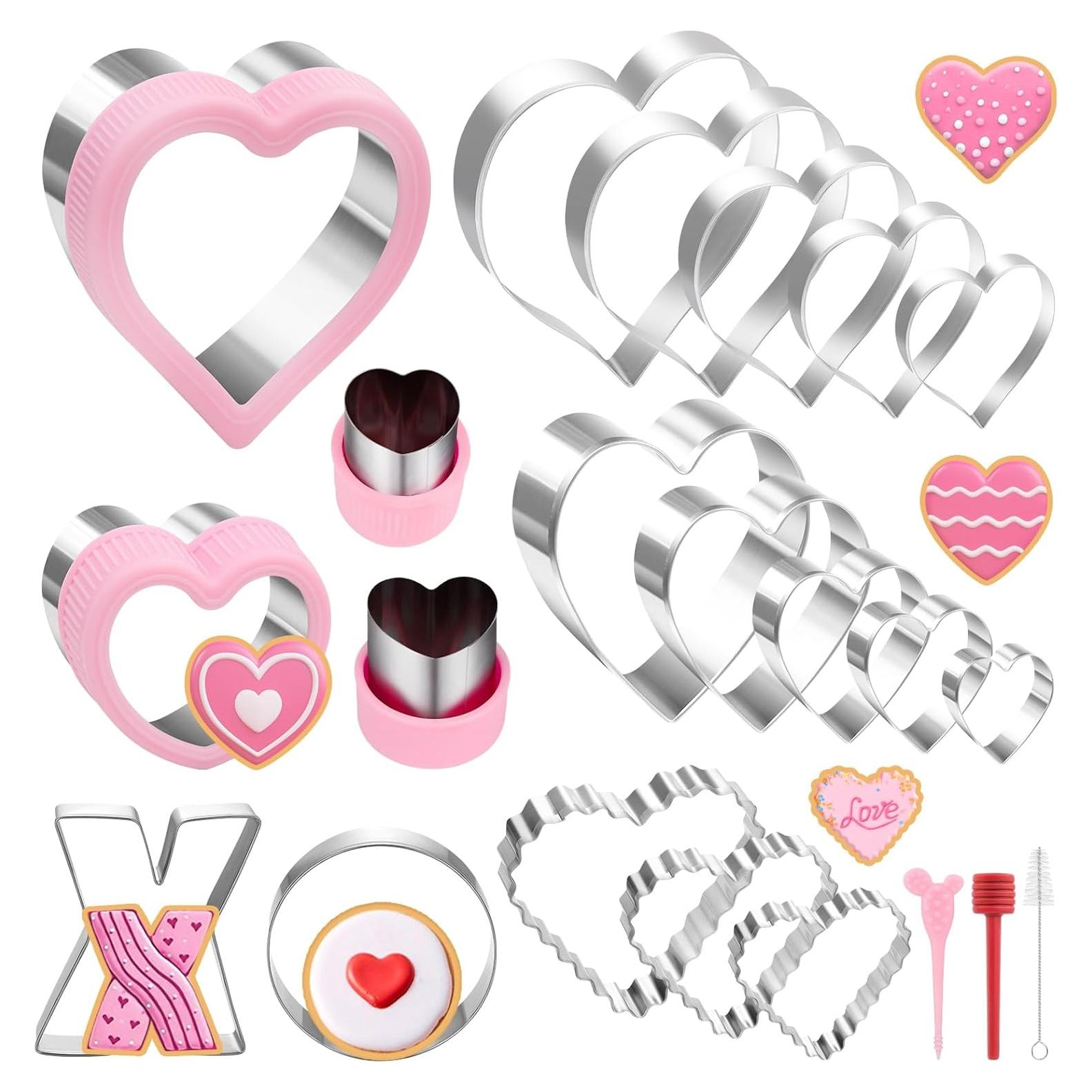 Juego de Cortadores de Galletas Corazón 19 Pcs Lezmarket