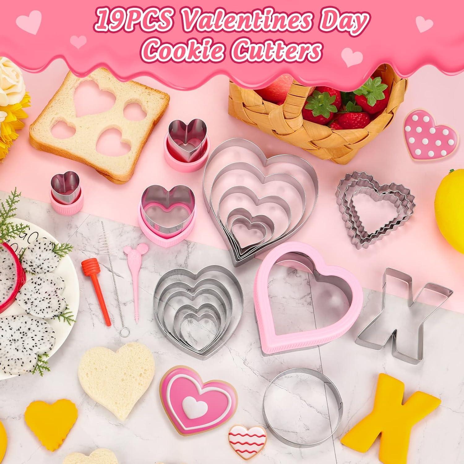 Juego de Cortadores de Galletas Corazón 19 Pcs Lezmarket