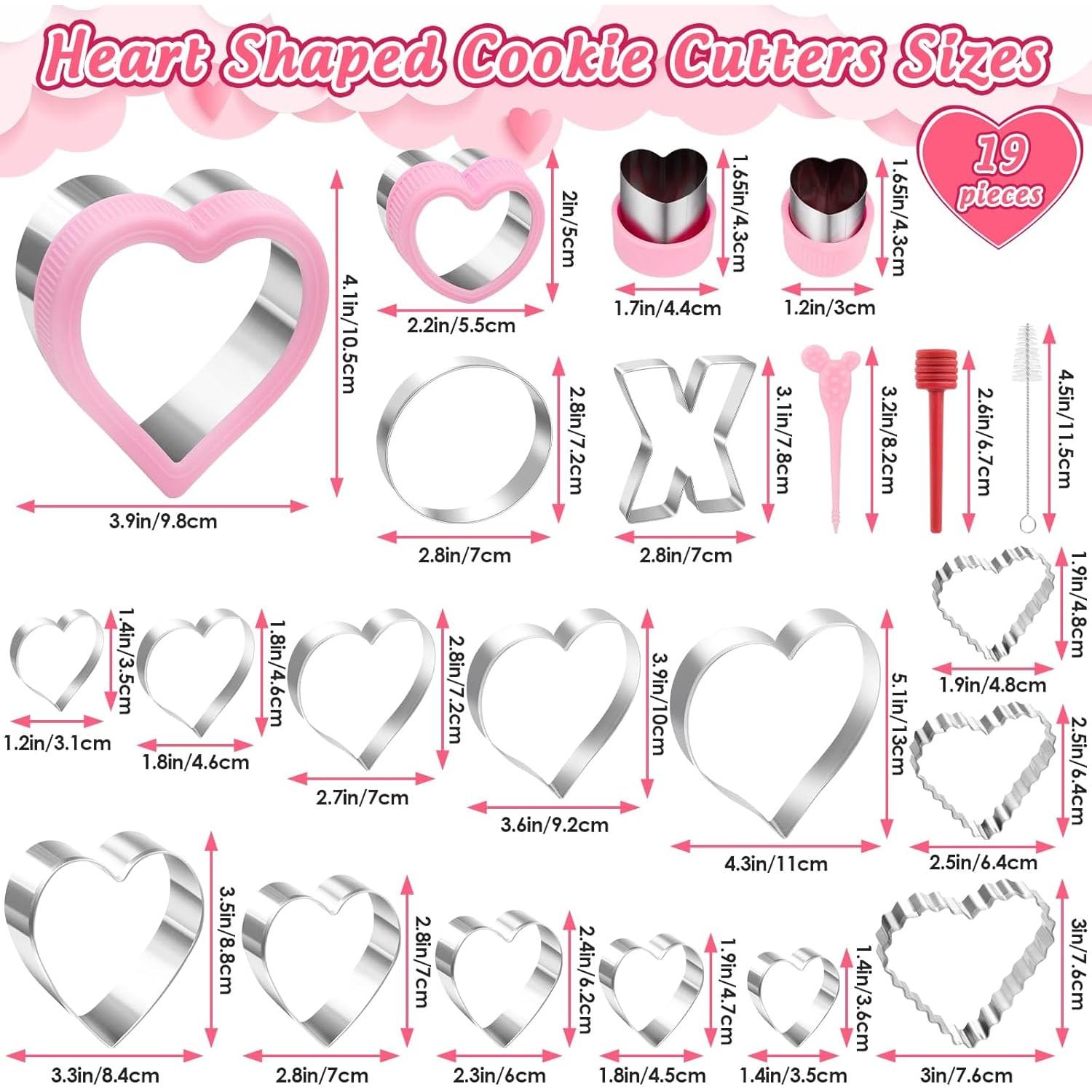 Juego de Cortadores de Galletas Corazón 19 Pcs Lezmarket