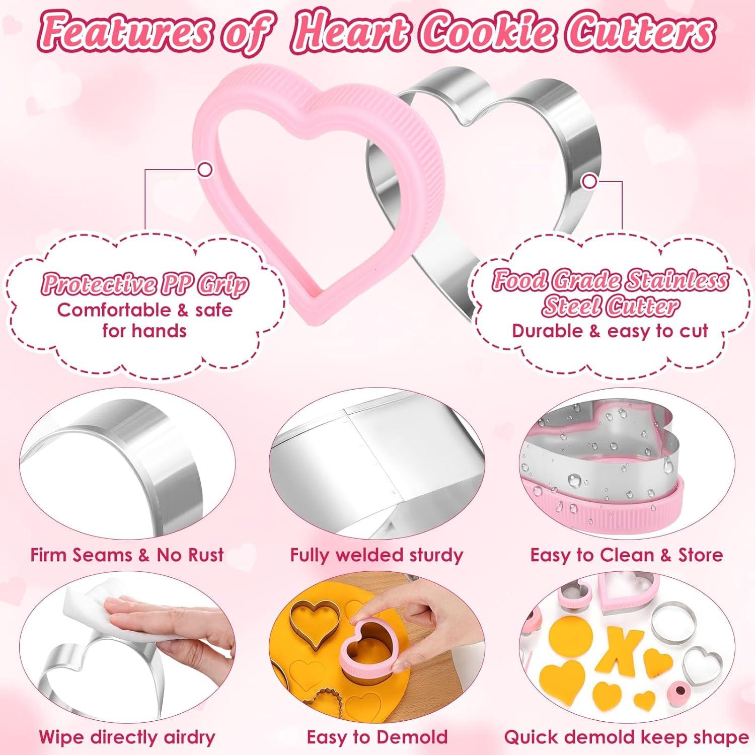 Juego de Cortadores de Galletas Corazón 19 Pcs Lezmarket