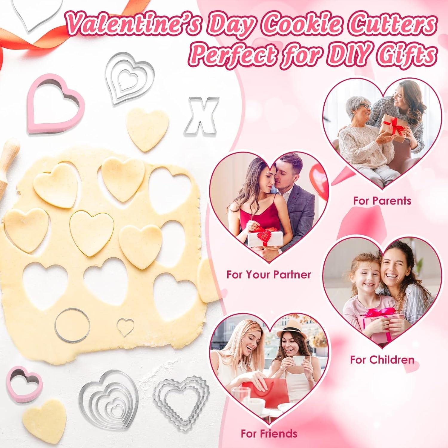 Juego de Cortadores de Galletas Corazón 19 Pcs Lezmarket