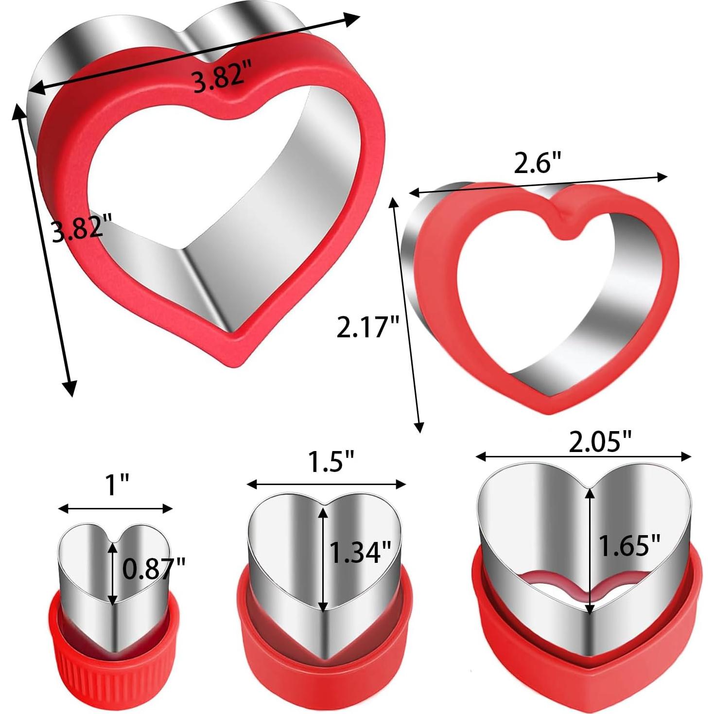Juego de Cortadores de Galletas Corazón YomiFamily 10 Pzas