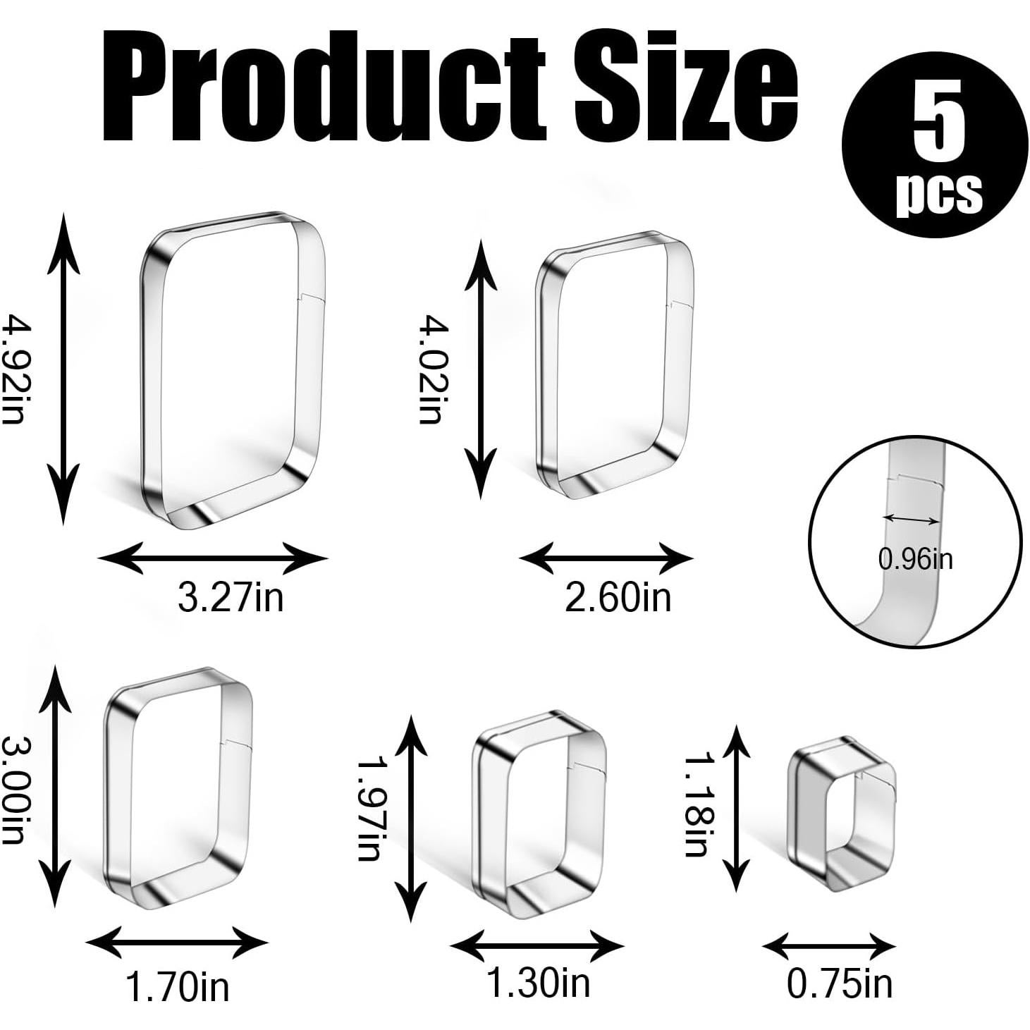 Juego de 5 cortadores de galletas Hariendny acero inoxidable