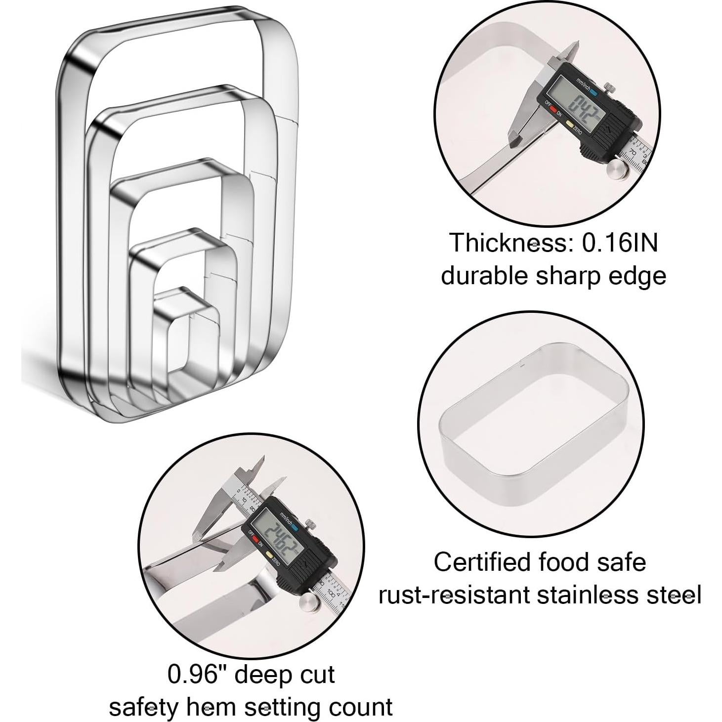 Juego de 5 cortadores de galletas Hariendny acero inoxidable