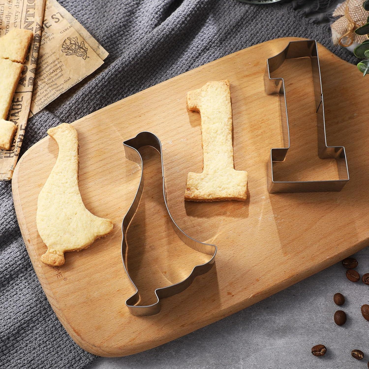 Cortadores de Galletas Honeydak 2 Pcs Pato y Número 1