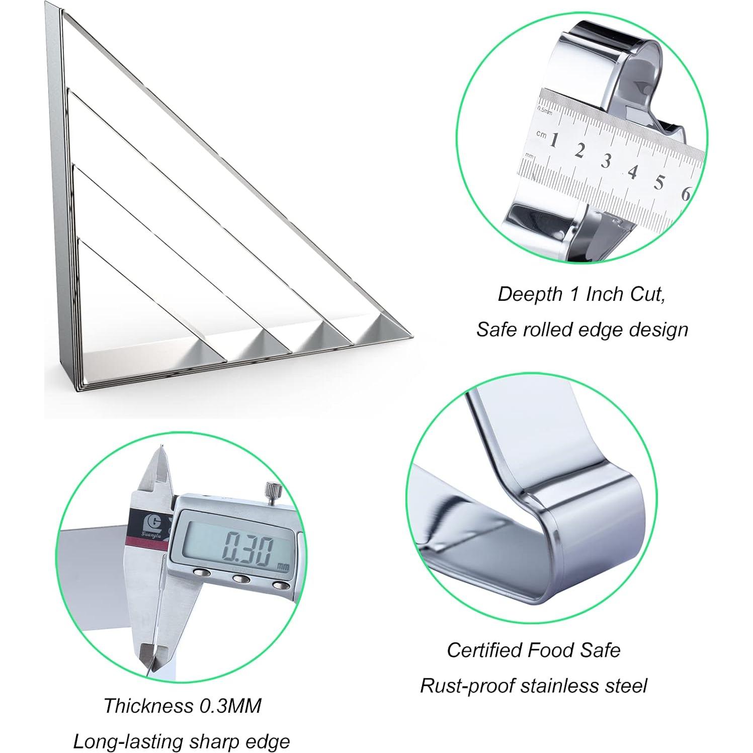 Juego de cortadores de galletas QAAQS triángulo 4 piezas