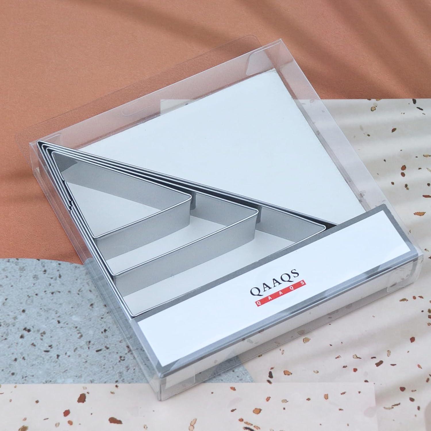 Juego de cortadores de galletas QAAQS triángulo 4 piezas